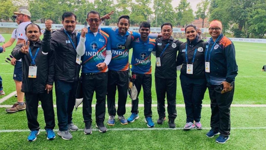 The Indian men's recurve archery team which won a Tokyo 2020 Olympics berth
