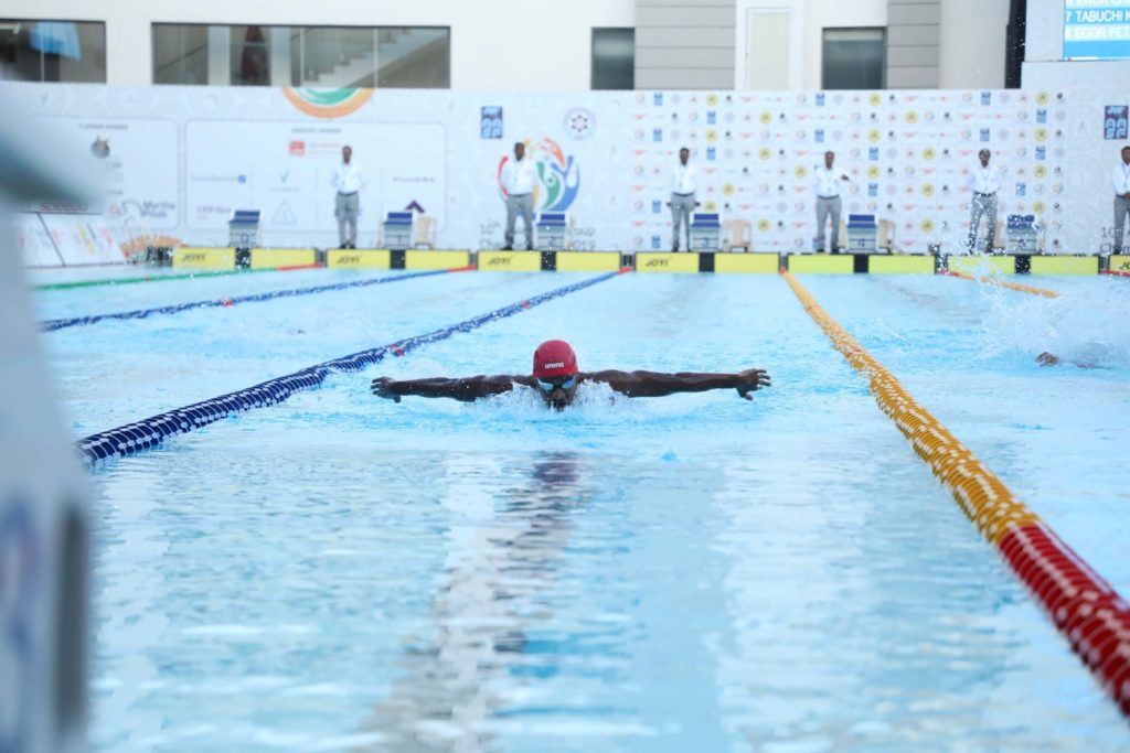 Sajan Prakash diving kept up India's lead with a time of 54.50 seconds at butterfly dash