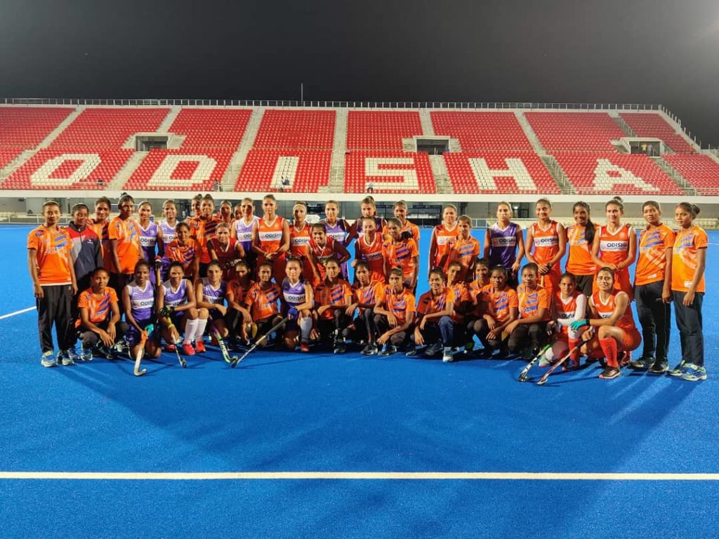 The Indian women's hockey team trains at the Kalinga stadium ahead of  FIH Olympics Qualifiers