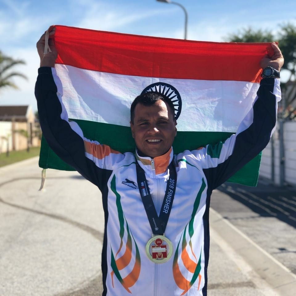 Praveen Teotia won the Ironman Triathlon Championship in April 2018 in South Africa 