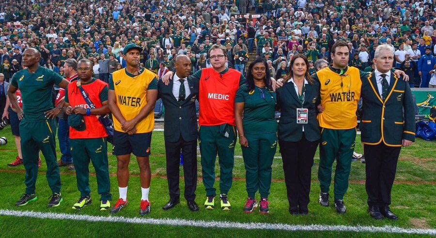  Tanushree's (fourth from right) long association with rugby and the South African team bore results 