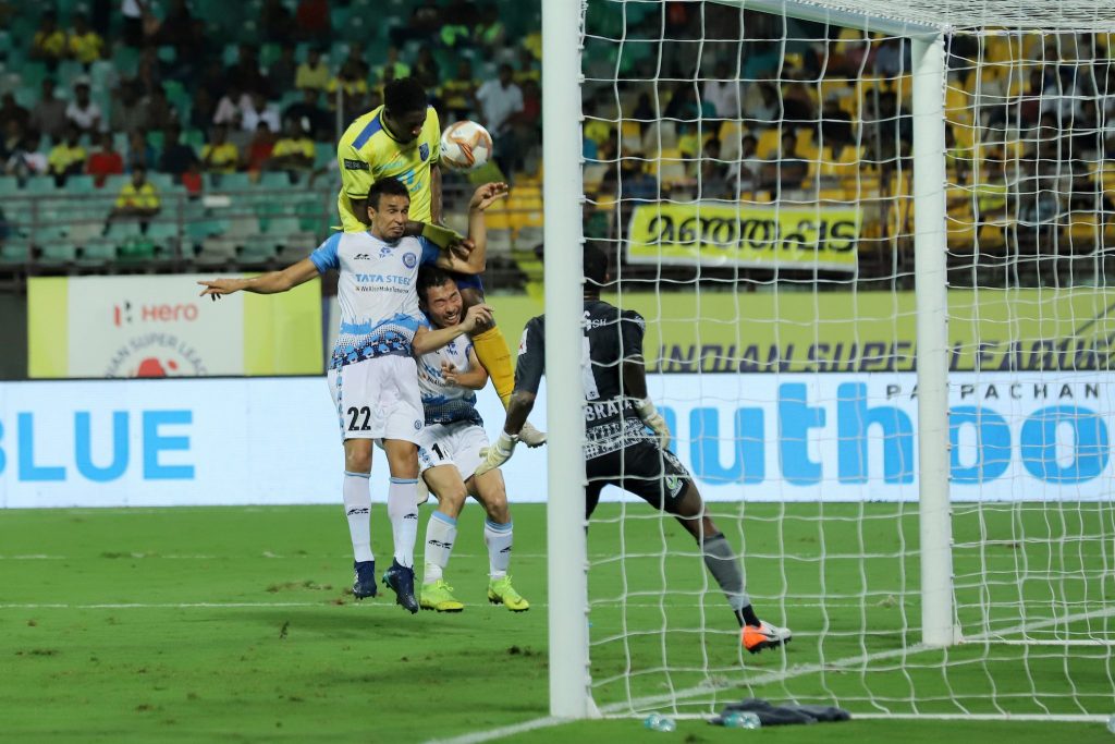 Kerala Blasters pressed high up the field as an emergency response and worked the ball well to find a goal in the 75th minute. 