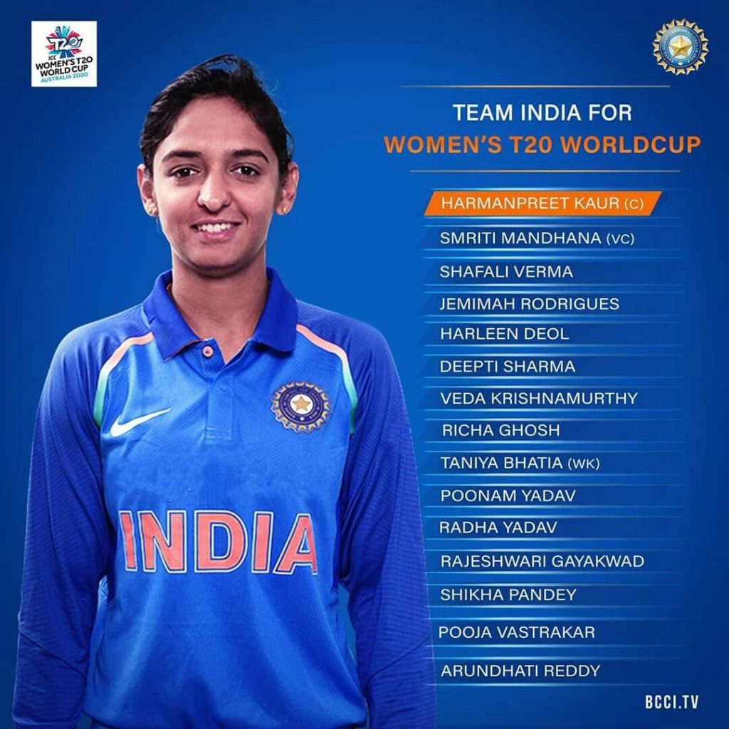  Indian squad at Women's T20 World Cup 
