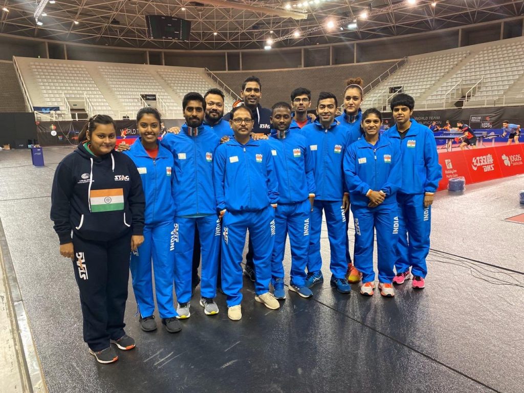 The Indian team at Portugal (Image: Twitter/Sharath Kamal)