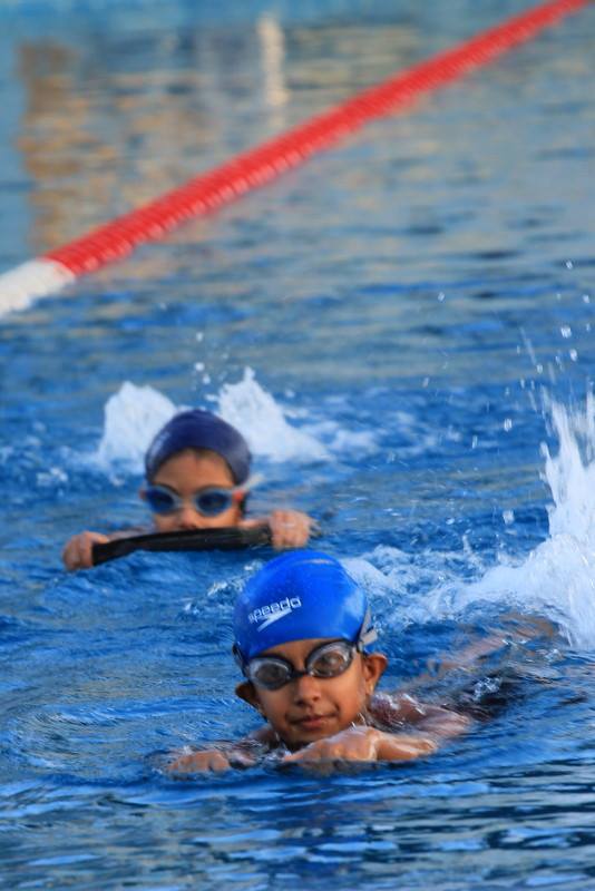 Young kids train at the Nisha Millete's Swimming Academy (Source: Facebook)