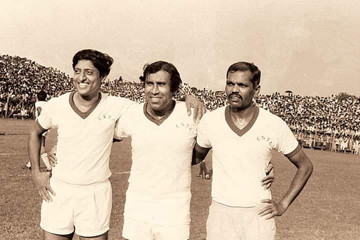 Indian football legends Chuni Goswami, PK Banerjee and Tulsidas Balaram. (Source: /Voice of Indian Football/Facebook)