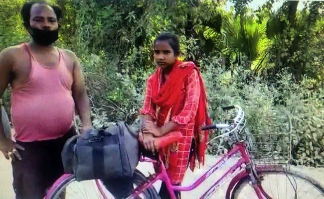 Cycling for seven days, Jyoti reached her home in Dharbhanga