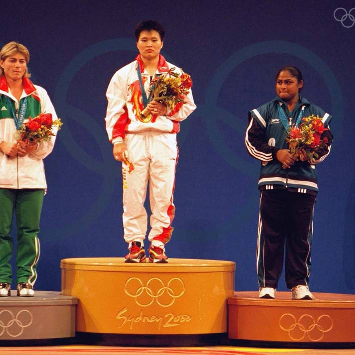 Karnam Malleswari on the podium at the 2000 Olympics (Source: Karnam Malleswari/Facebook)