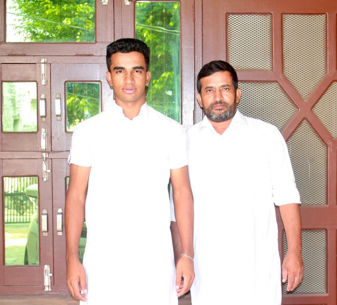 Shubham Jaglan with his father
