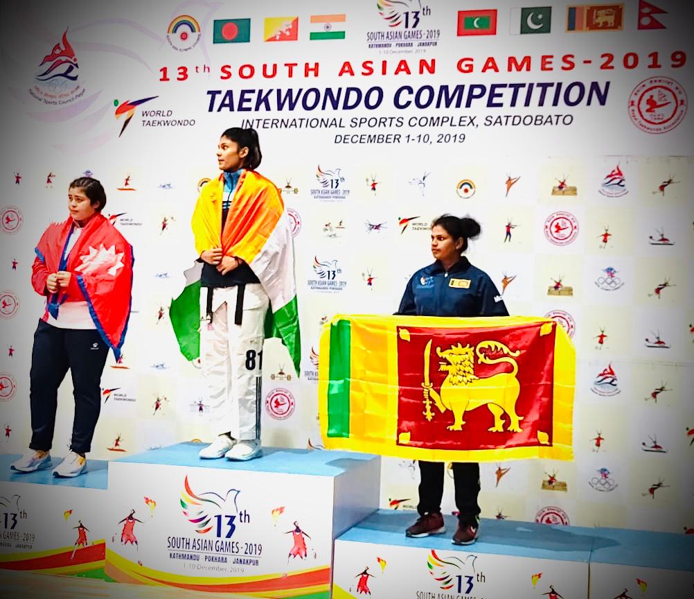 Rodali Barua winning the gold medal at 2019 South Asian Games