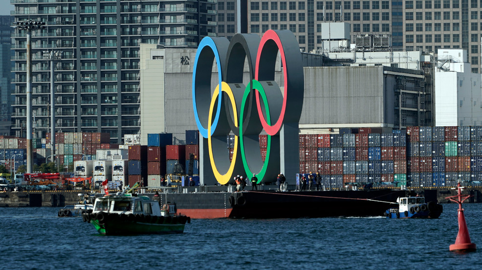 The return of the Olympic rings at the Tokyo Bay