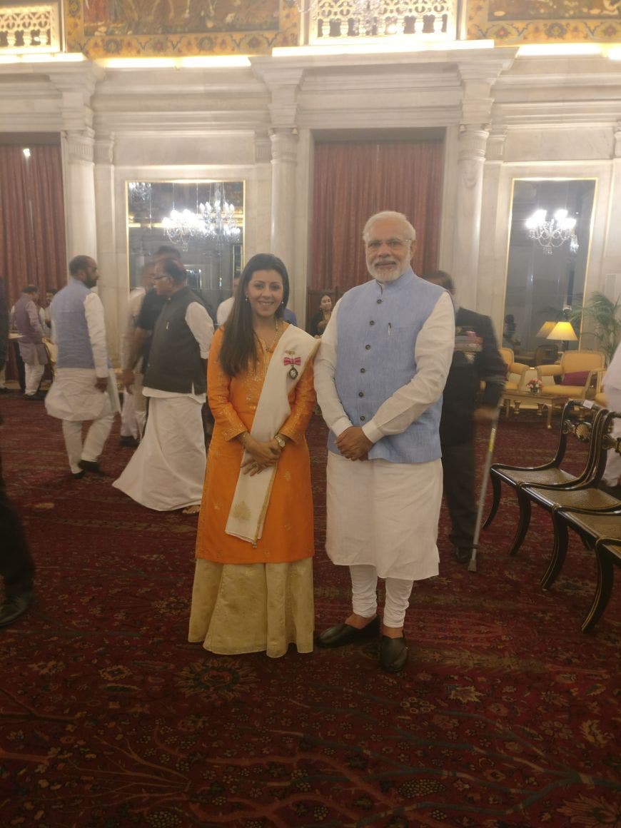 Nouf Marwaai with Indian Prime Minister Narendra Modi