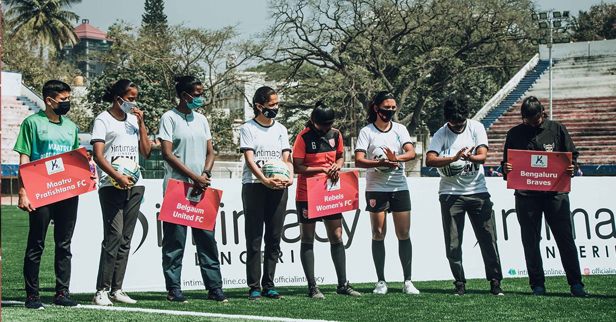 Captains of the teams in Sponsors at Intimacy Karnataka Women’s Super Division Football League